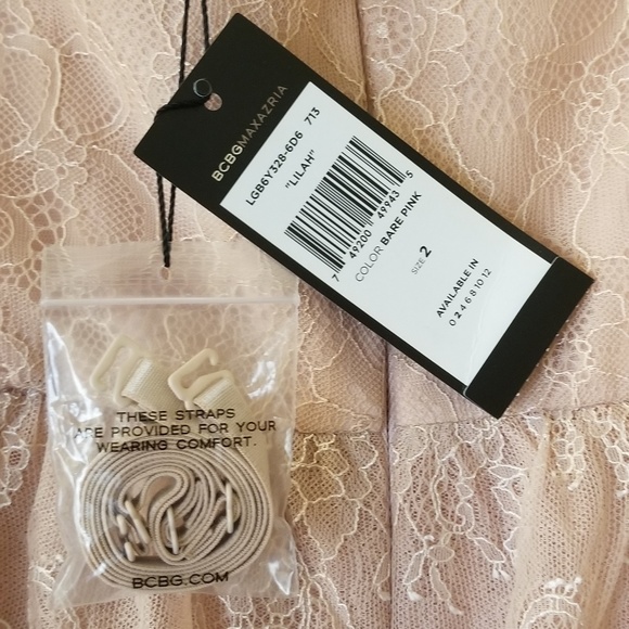 BCBGMAXAZRIA Lilah Tiered-Lace Strapless Dress - Picture 6 of 6
